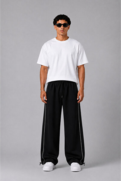 RE7EDİ Unisex baggy striped two thread oversize tracksuit pants