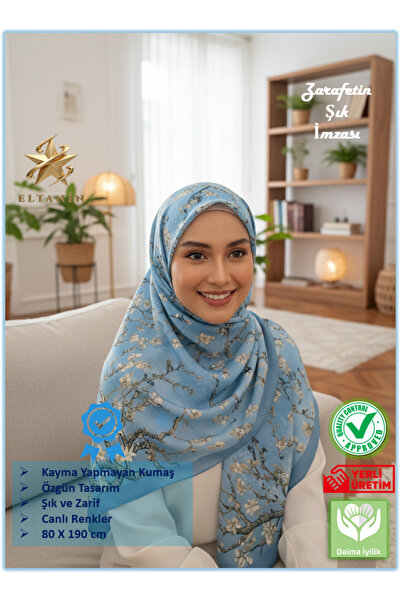 Güneş Eiffel Cotton Soft Special Series Shawl (Ethnic & Floral Pattern, Origi...