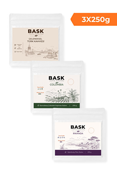 BASK COFFEE Dünya Kahveleri Seti | 3x250 g