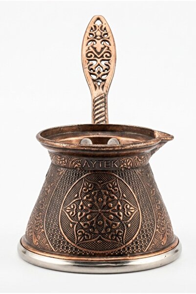 Mijja 330 ml 5-6 Person Embroidered Chubby Cast Steel Coffee Pot Induction Co...