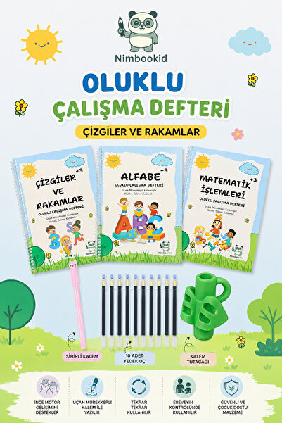 Nimbookid Sihirli Kalemli Oluklu Yazmayı Kolayca Öğreten Kitap (Kabartmalı) Ç...