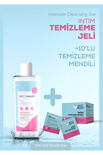 Ecc HEALTH İntim Hijyen & Ferahlık Seti (Temizleme Jeli + 10'lu İntim Mendil)