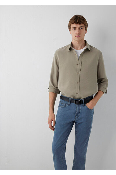 Mavi (Tencel Tm) Lyocell Blended Brown Shirt Regular Fit / Regular Cut 022043...