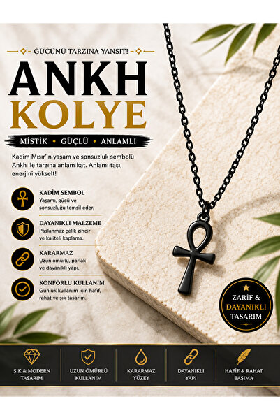 FG KONNİCHİWA HAÇ ISTAVROZ NIL KEY STEEL PENDANT WITH HAIR ICON MOUNT