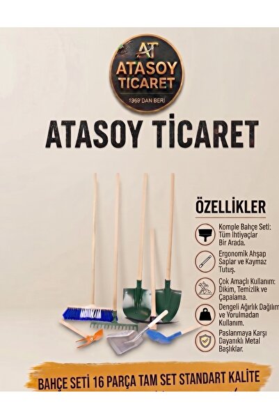 AtasoyTicaret Bahçe Seti 16 Parça Tam Set Standart Kalite