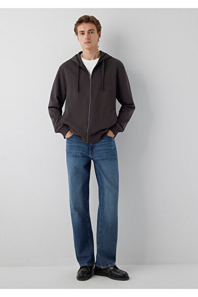 Mavi Hooded Zippered Brown Basic Sweatshirt 0S10423-70219