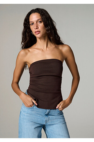 Mavi Brown Strapless T-Shirt Fitted / Bodycon Cut 1614386-70236