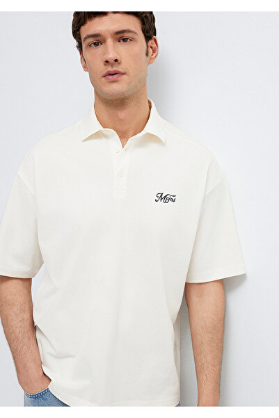 Mavi MVJNS Baskılı Ekru Polo Tişört Oversize / Geniş Kesim 0613666-70057