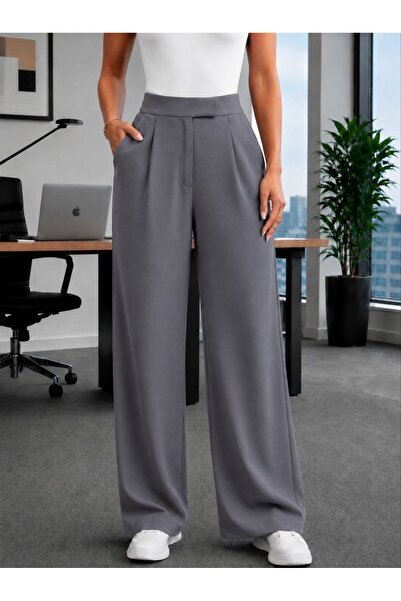 Maison La Femme Γυναικείο παντελόνι Palazzo με κλείσιμο με Velcro Lycra