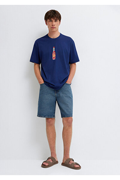 Mavi Sauce Bottle Printed Navy Blue T-Shirt Loose Fit / Comfortable Cut 06133...