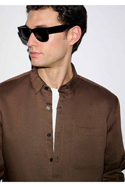 Mavi Textured Brown Shirt Regular Fit / Normal Cut 0211877-91414