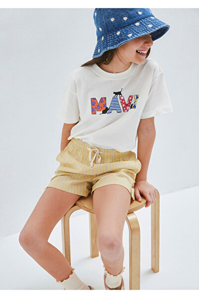 Mavi Off-White Girls' T-Shirt with Logo M7610426-70057