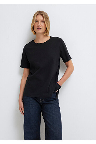 Mavi Black T-Shirt with Slit Detail Loose Fit / Comfortable Loose Cut 1614174...