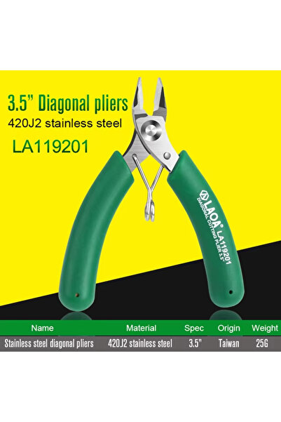 Choice LA119201 LAOA Mini Side Cutter 3.5 Inch Stainless Long Nose Nippers Sm...