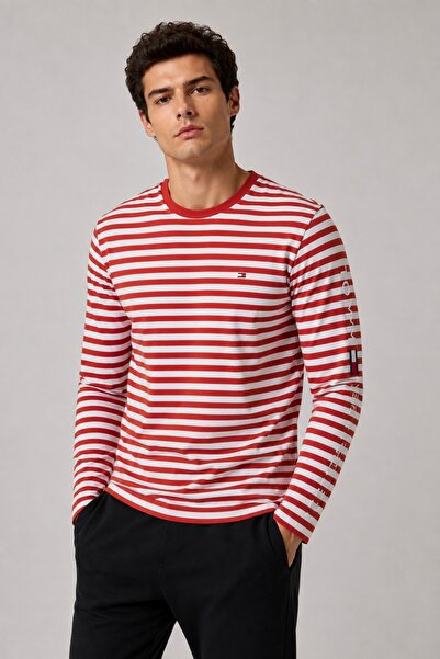 Tommy Hilfiger Organic Cotton Sleeve Embroidery Detail Long Sleeve Regular Fi...