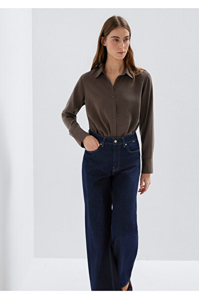 Mavi Barna (TENCEL) ™ ) Liyosel kevert anyagú ing, normál szabású 1211374-70238