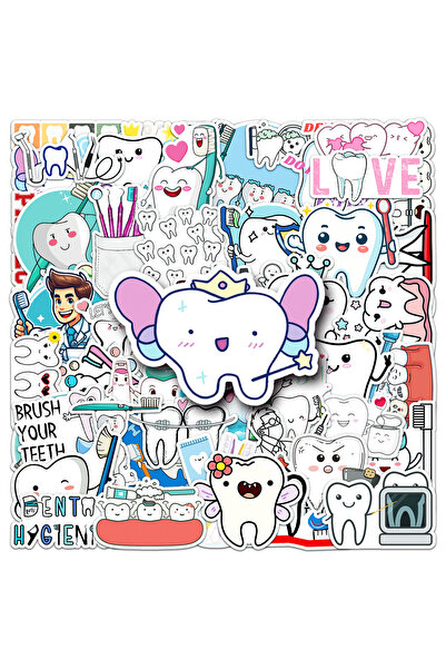 Choice 50PCSX2 50 100 PCS Teeth Care Graffiti Stickers Cartoon Cute Waterproo...