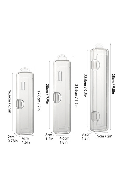 Choice1 Mix 3pcs Portable Transparent Tableware Box Travel Flatware Storage B...