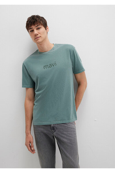 Mavi Tricou verde imprimat Loose Fit / Croi larg și confortabil 0612933-71917