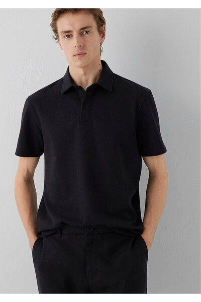 Mavi Black Polo Interlock T-Shirt Regular Fit / Standard Cut 0612869-900