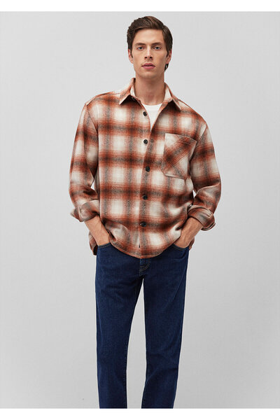 Mavi Cămașă maro în carouri Loose Fit / Loose Relaxed Fit 0211242 -88653