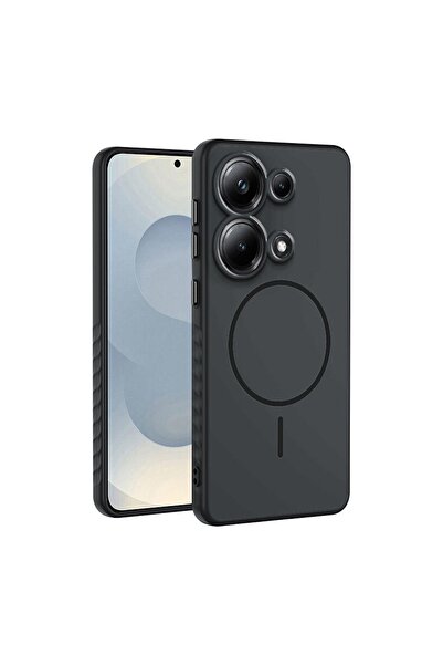 Zebana Xiaomi Redmi Note 13 Pro 4G Uyumlu Kılıf Mono M-Safe Silikon Kılıf Siyah