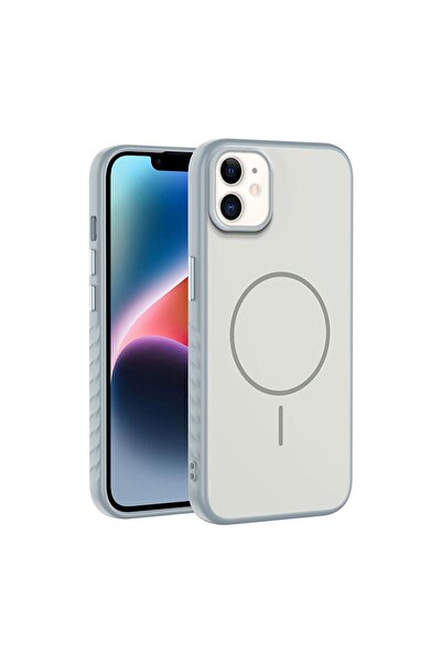 Zebana Apple iPhone 11 Uyumlu Kılıf Mono M-Safe Silikon Kılıf Gri