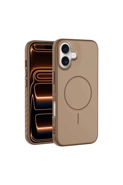 Zebana Apple iPhone 17 Uyumlu Kılıf Mono M-Safe Silikon Kılıf Desert Titanyum