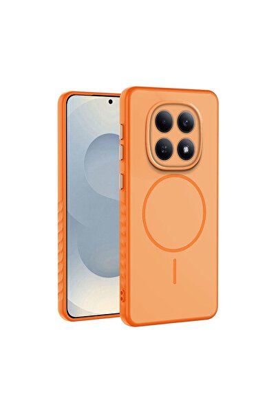 Zebana Xiaomi Redmi Note 15 5G Uyumlu Kılıf Mono M-Safe Silikon Kılıf Turuncu