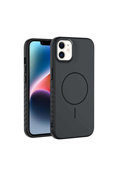 Zebana Apple iPhone 11 Uyumlu Kılıf Mono M-Safe Silikon Kılıf Siyah