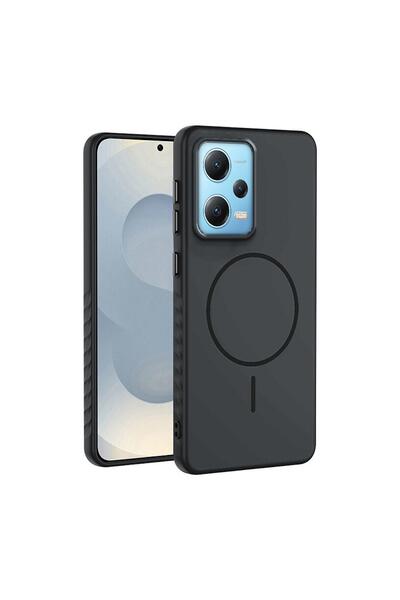 Zebana Xiaomi Redmi Note 12 Pro 5G Uyumlu Kılıf Mono M-Safe Silikon Kılıf Siyah