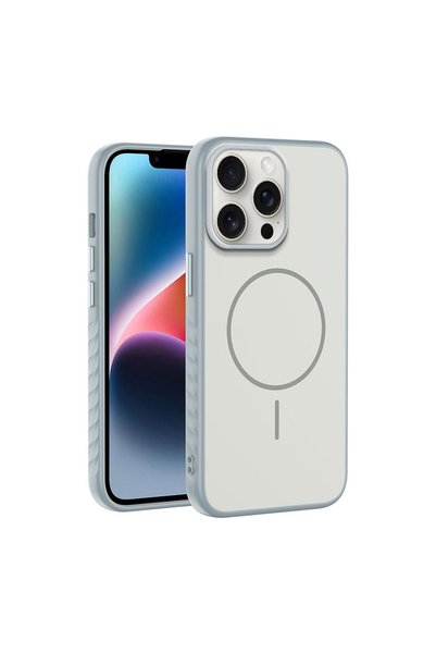 Zebana Apple iPhone 12 Pro Compatible Case Mono M-Safe Silicone Case Gray