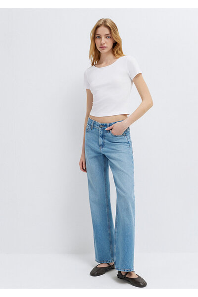 Mavi White Basic Crop T-Shirt Crop / Short Cut 1612374 -620