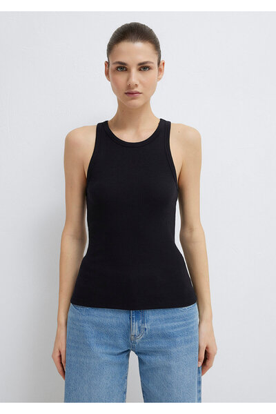 Mavi Halter Yaka Siyah Basic Atlet Slim Fit / Dar Kesim 1612462-900