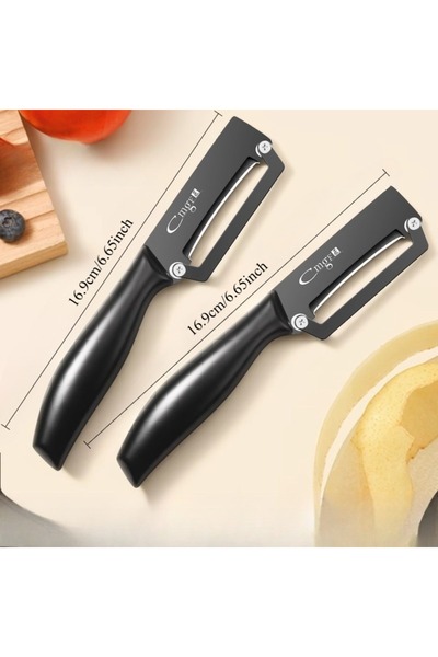 Choice1 black 2pc Professional Multifunctional Peeler Stainless Steel Vegetab...