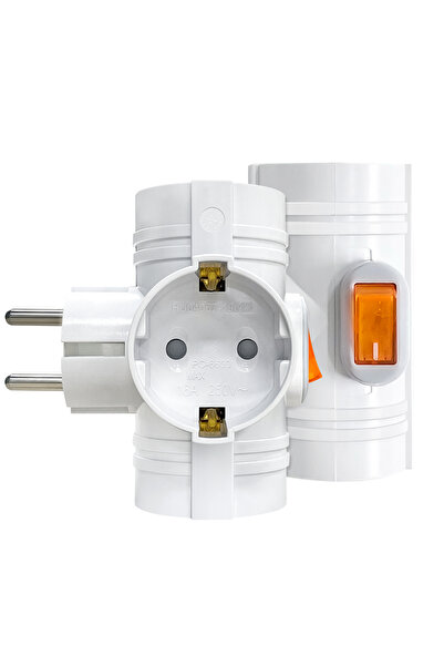 Choice3 250V EU 3 2 whtie Eu Socket Adapter 3-in-1 On/Off 2-Pin Expansion Soc...