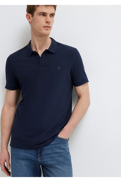 Mavi Tricou polo bleumarin cu sigla brodata, croiala slim / ajustata 8804328417