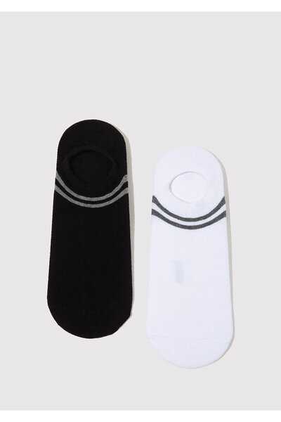 Mavi 2-Piece Black and White Bootie Socks 092593-900