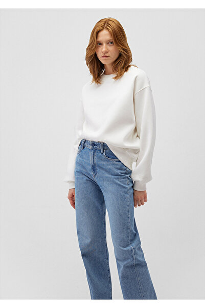 Mavi Weißes Basic-Sweatshirt mit Rundhalsausschnitt 1610198-70057