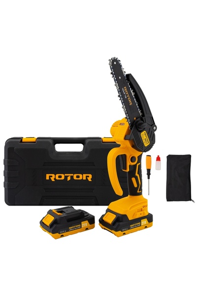 Rotor Mini ferastrau cu lant pe acumulator Rotor, 21V, 2Ah, Li-Ion, viteza ta...