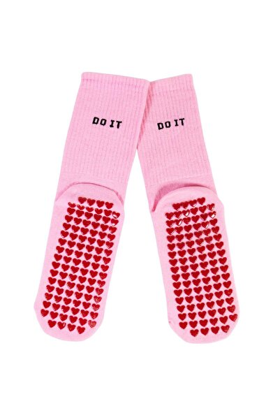 CARNAVAL SOCKS Do It Pink Non-Slip Sole Pilates and Yoga Socks