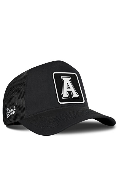 BlackBörk V1 Trucker Letter A - 2sb Code Logo Unisex Black Hat (CAP)