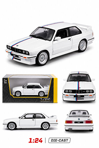 craftivio 1:24 Scale 1988 Bmw 3 Series M3 White Die-Cast Metal Model Car with...