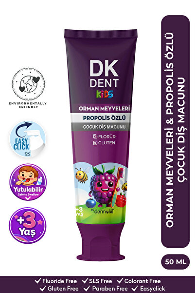 DKDENT Orman Meyveleri Özlü Florürsüz Vegan Çocuk Diş Macunu 50 ml