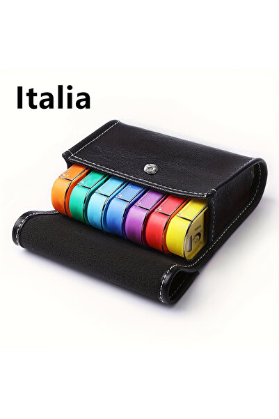 Choice black (Italian)Weekly Pill Organizer Box Case Travel Medication Remind...