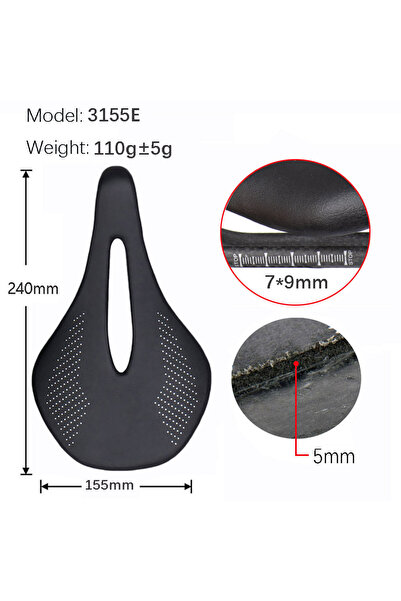 Choice 240x155mm-3155E ELITA ONE MTB/Road Bike Saddle Carbon Fiber 96g Soft S...