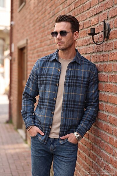 Buratti Ekoseli Uzun Kollu Slim Fit Kışlık Gömlek Erkek GÖMLEK CF21W112844
