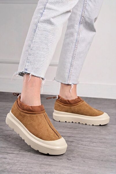 Nstil Daily Women's Boots Patterned High Thick Sole Fur Inside Suede Short Bo...