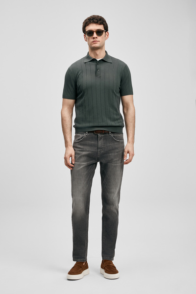 Lufian Quel Smart Jean Men's Trousers Slim Fit Gray