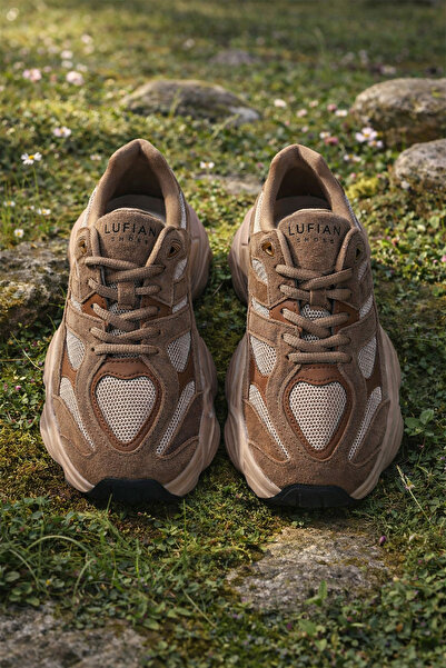 Lufian Mark Men's Leather Sneaker Shoes Sand